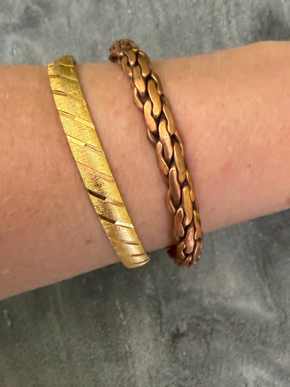Vintage Braided Copper Cuff Bracelet - Picture 9 of 9